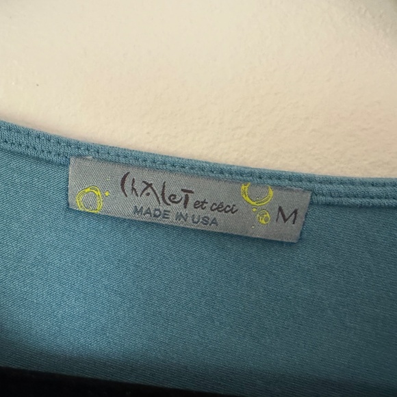 Chalet et Ceci Swing Knit Cardigan (Green/Blue/Gray) Medium - Picture 4 of 7